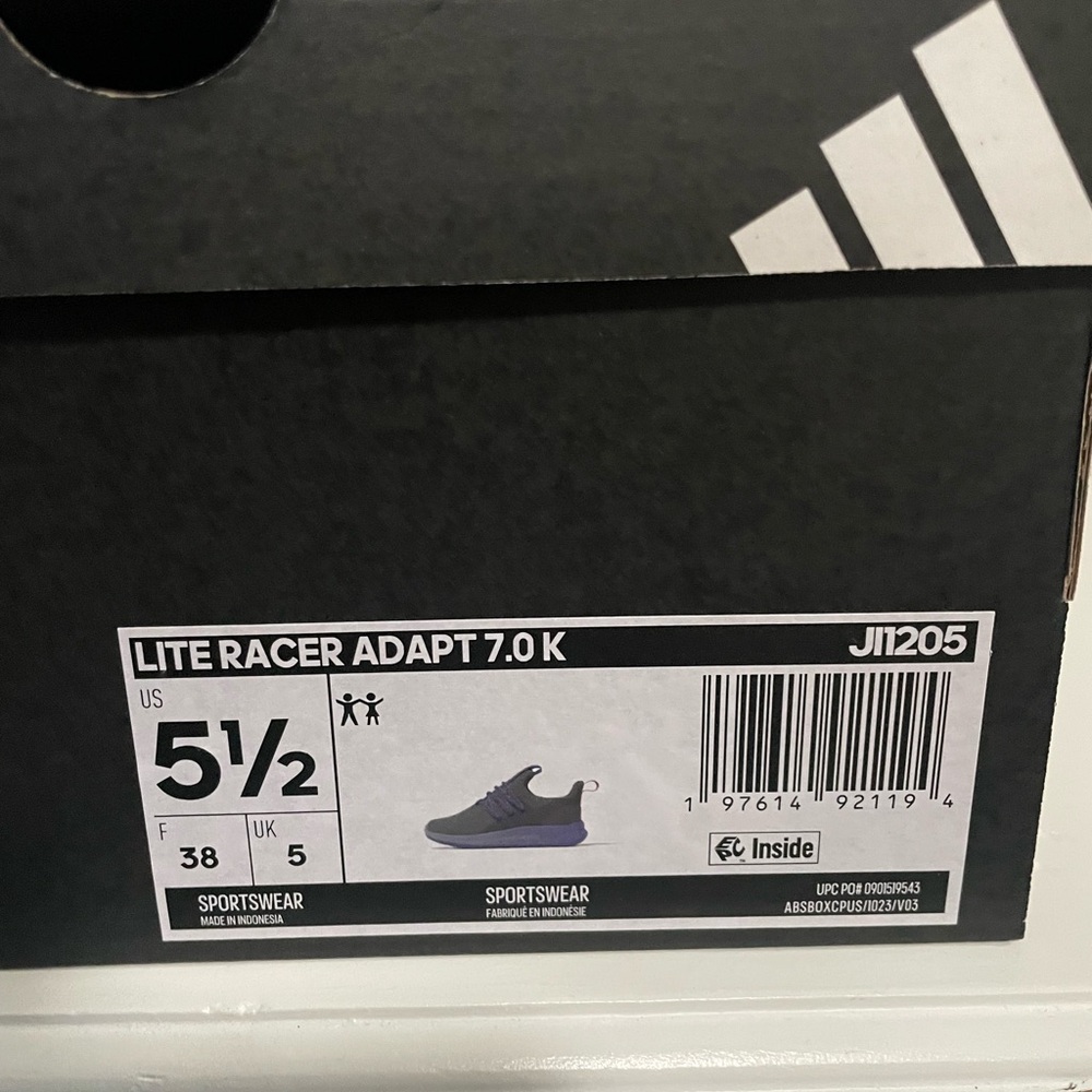 Adidas Kids Lite Racer Adapt 7.0 K Sneakers - Black